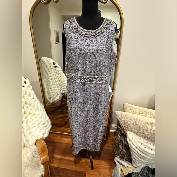 Mac Duggal 10739 - Sleeveless Linear Sequin Cocktail Dress - Picture 2 of 15